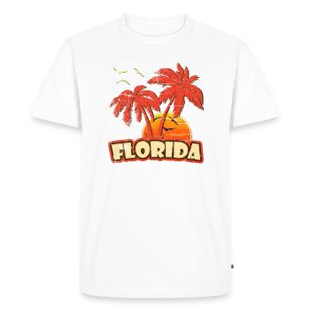 Florida Vintage Sunset - Men's Premium Organic T-Shirt - white - Front - Nico (187cm)