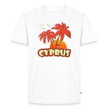 Chypre Vintage Sunset - T-shirt Premium bio Homme - blanc - Devant - Nico (187cm)