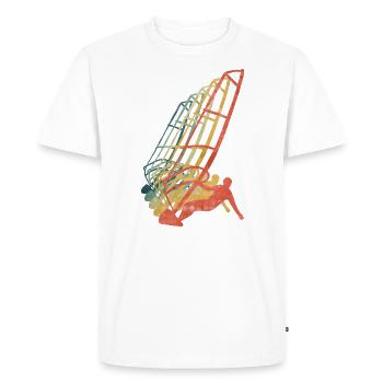 Surfer Windsurfing Retro Vintage Color - Men's Premium Organic T-Shirt - white - Front - Nico (187cm)