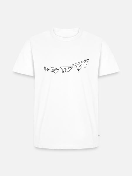 Papierflieger - Männer Premium Bio T-Shirt - Weiß