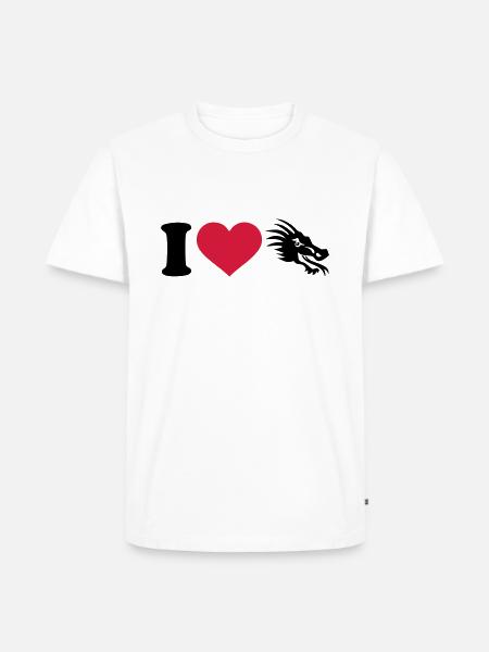 I love dragons - Men's Premium Organic T-Shirt - white