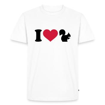 I love Squirrel - Men's Premium Organic T-Shirt - white - Front - Nico (187cm)