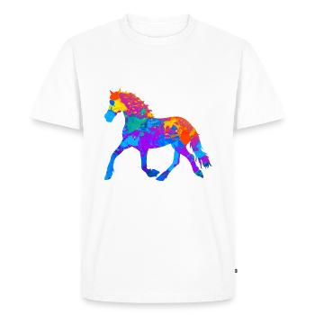 Chevaux Chevaux Sport équestre Filles à cheval - T-shirt Premium bio Homme - blanc - Devant - Nico (187cm)