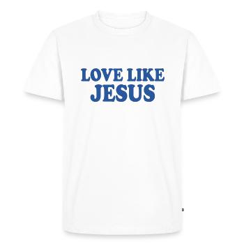 Love like jesus - T-shirt Premium bio Homme - blanc - Devant - Nico (187cm)