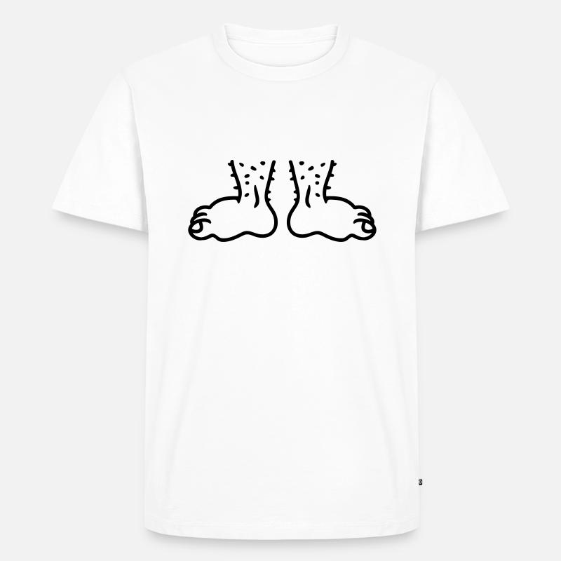 Füße - Line - Männer Premium Bio T-Shirt - Weiß