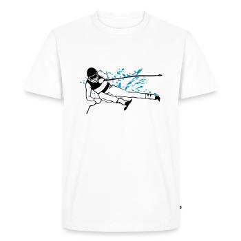 Ski alpin - Ski alpin - Slalom - Skieur - T-shirt Premium bio Homme - blanc - Devant - Nico (187cm)