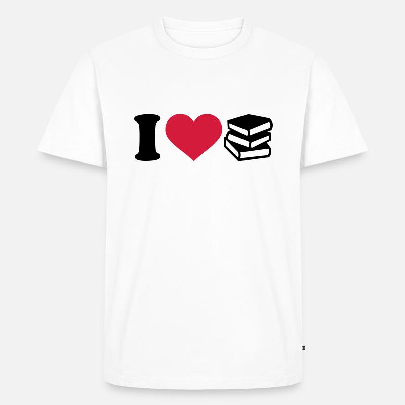 Bücher - Männer Premium Bio T-Shirt - Weiß