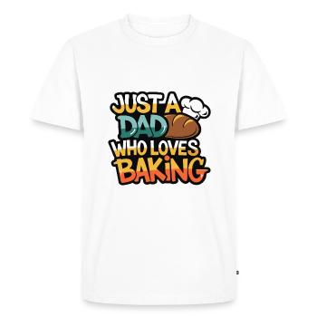 Dad loves to bake bread - Dad is our baker - Men's Premium Organic T-Shirt - white - Front - Nico (187cm)