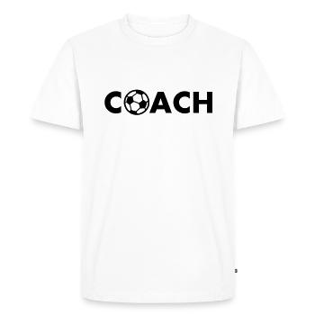 coach football - T-shirt Premium bio Homme - blanc - Devant - Nico (187cm)