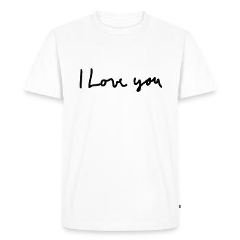 i love you - T-shirt Premium bio Homme - blanc - Devant - Nico (187cm)