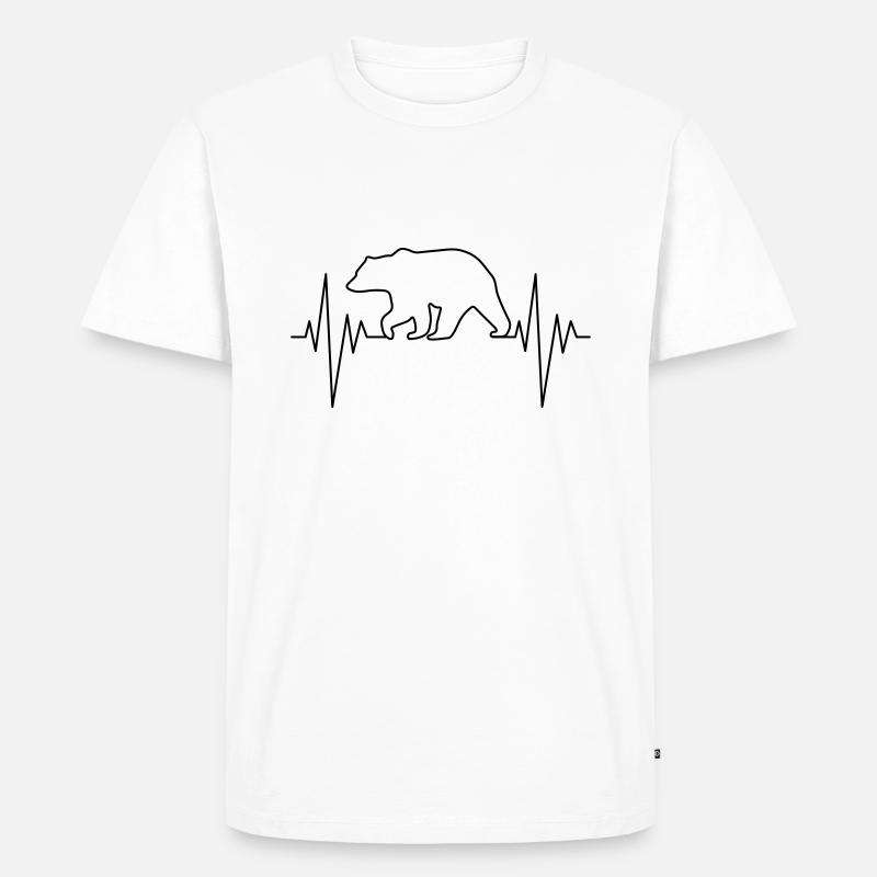 Bear Pulse - Männer Premium Bio T-Shirt - Weiß