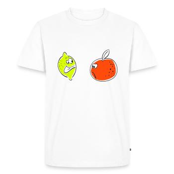 citron orange - T-shirt Premium bio Homme - blanc - Devant - Nico (187cm)