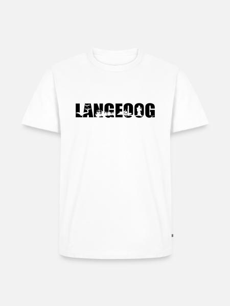 Langeoog Skyline - Männer Premium Bio T-Shirt - Weiß