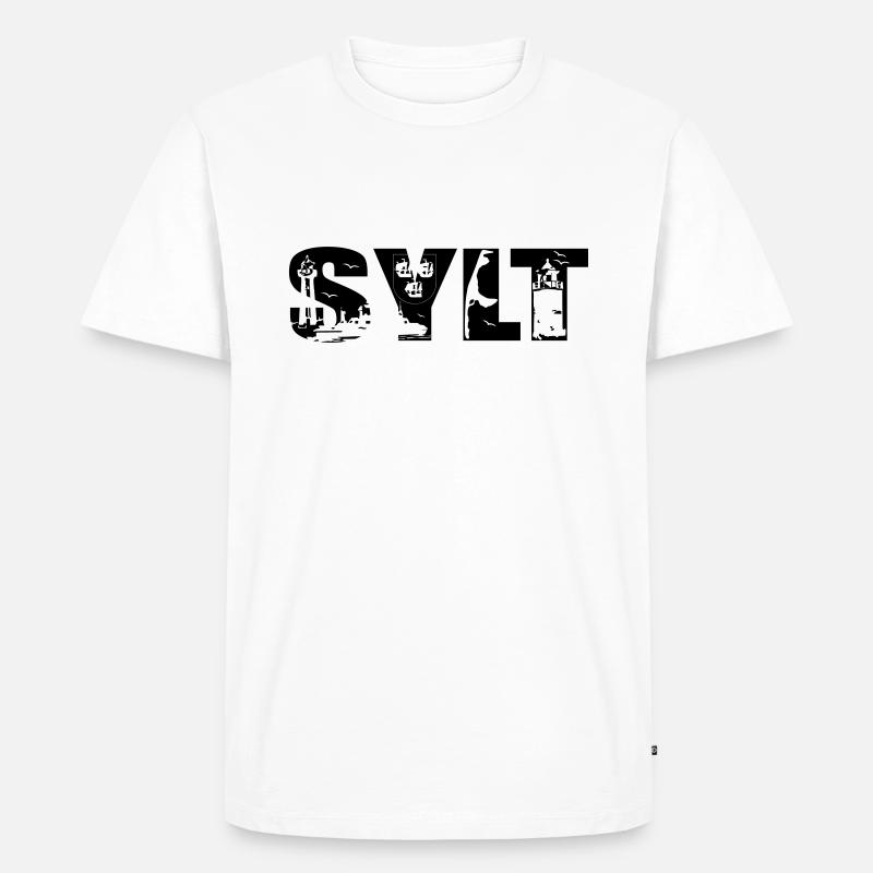 Sylt Skyline - Männer Premium Bio T-Shirt - Weiß