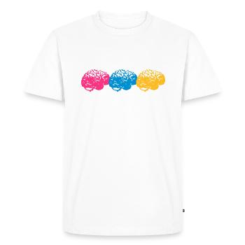Brains - T-shirt Premium bio Homme - blanc - Devant - Nico (187cm)