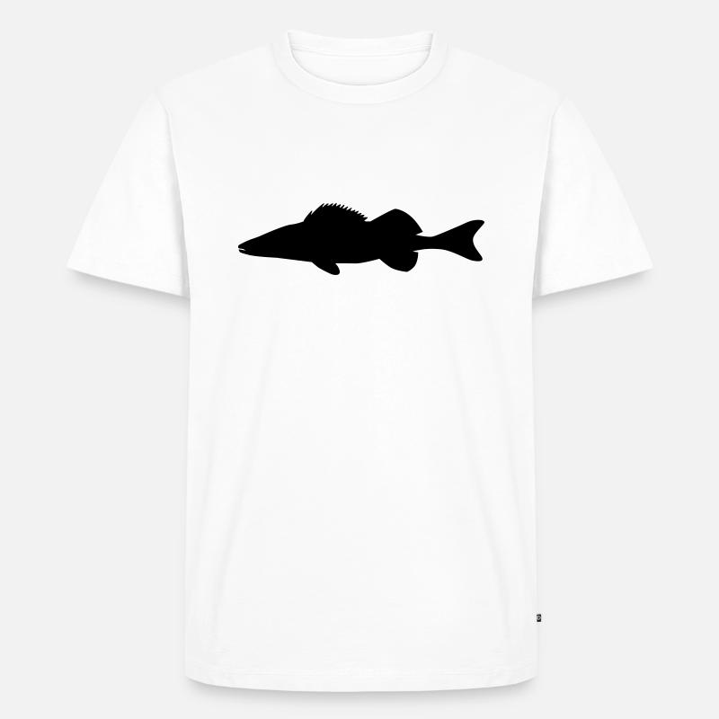 Fisch Zander - Männer Premium Bio T-Shirt - Weiß