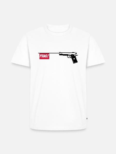 Gun PENG 2c - T-shirt Premium bio Homme - blanc