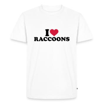 I love Raccoon - T-shirt Premium bio Homme - blanc - Devant - Nico (187cm)