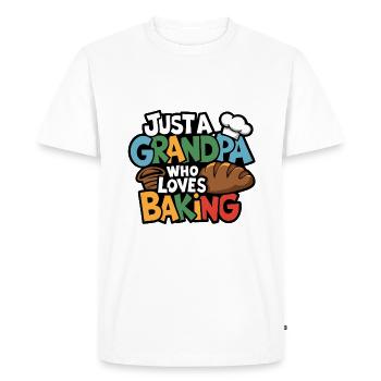 Grandpa is a baker, our grandpa likes to bake - Men's Premium Organic T-Shirt - white - Front - Nico (187cm)