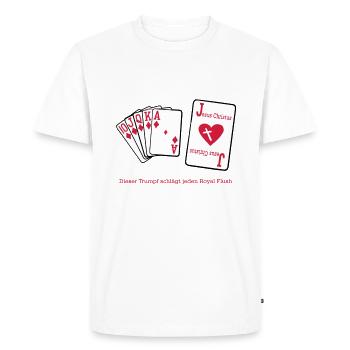 Jesus & Royal Flush - Männer Premium Bio T-Shirt - Weiß - Vorne - Nico (187cm)