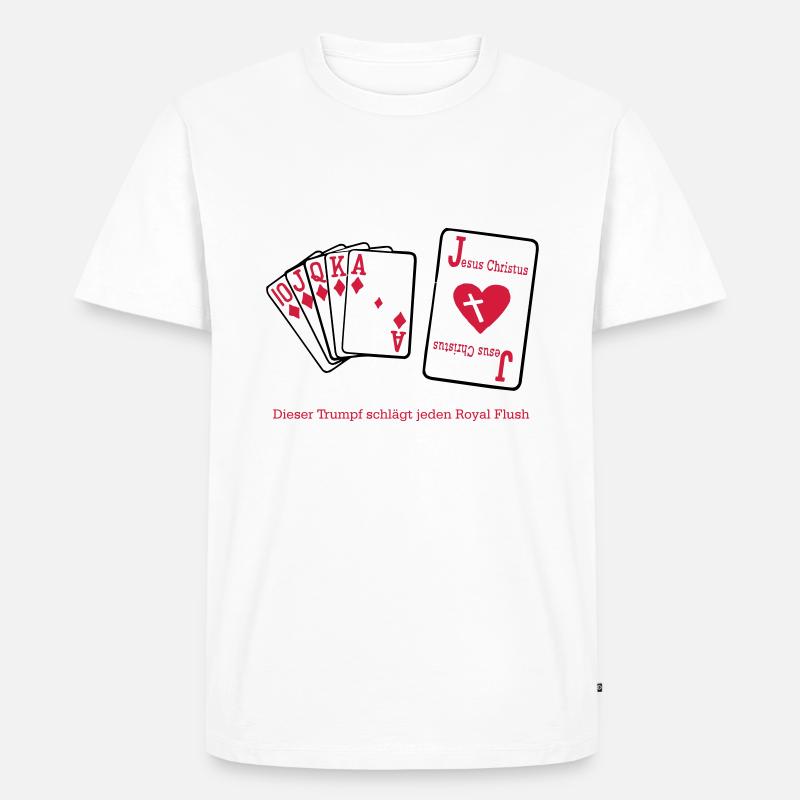 Jesus & Royal Flush - Männer Premium Bio T-Shirt - Weiß