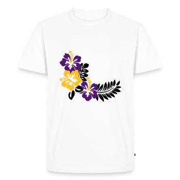 Fleurs Habiscus - T-shirt Premium bio Homme - blanc - Devant - Nico (187cm)