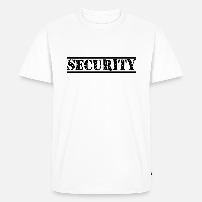 Security Lines Design - Männer Premium Bio T-Shirt - Weiß