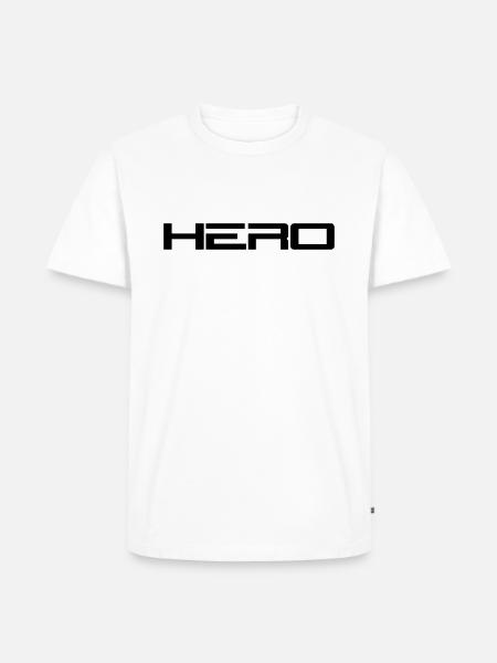 Hero Logo - Men's Premium Organic T-Shirt - white