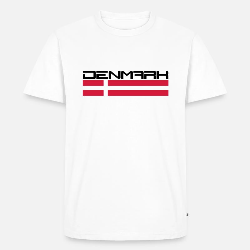 Denmark Logo Design - Männer Premium Bio T-Shirt - Weiß