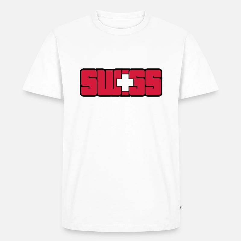 Swiss - Männer Premium Bio T-Shirt - Weiß
