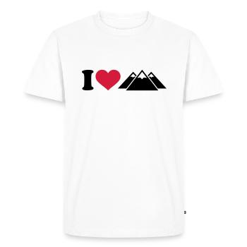 I love Mountains - Men's Premium Organic T-Shirt - white - Front - Nico (187cm)