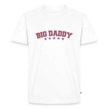 Father's day logo Big Daddy hero dad Vater - Men's Premium Organic T-Shirt - white - Front - Nico (187cm)