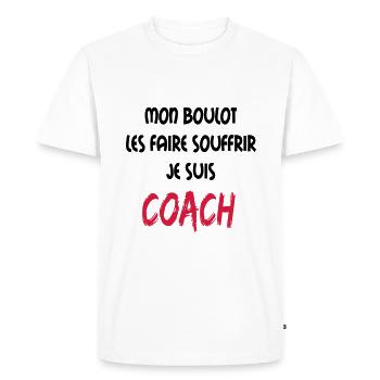 Mon boulot coach 2 - T-shirt Premium bio Homme - blanc - Devant - Nico (187cm)