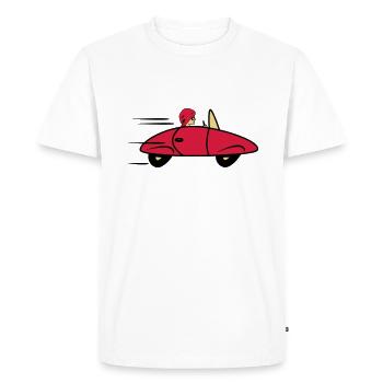 Car sports car fast women car - Men's Premium Organic T-Shirt - white - Front - Nico (187cm)