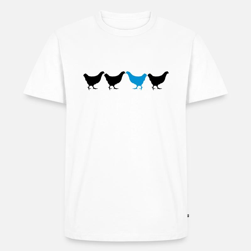 Be Different Huhn - Männer Premium Bio T-Shirt - Weiß