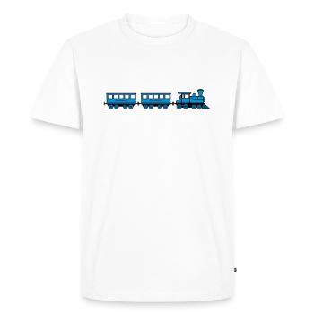 Train railroad steam locomotive wagons - Men's Premium Organic T-Shirt - white - Front - Nico (187cm)