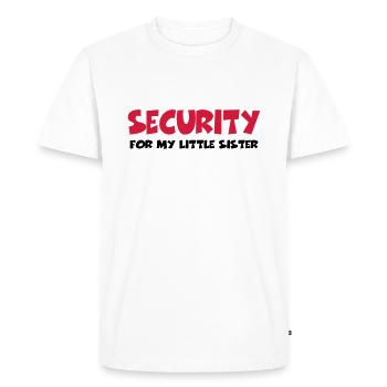 Security for my little sister - T-shirt Premium bio Homme - blanc - Devant - Nico (187cm)