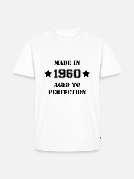 1960- Aged to perfection - Männer Premium Bio T-Shirt - Weiß