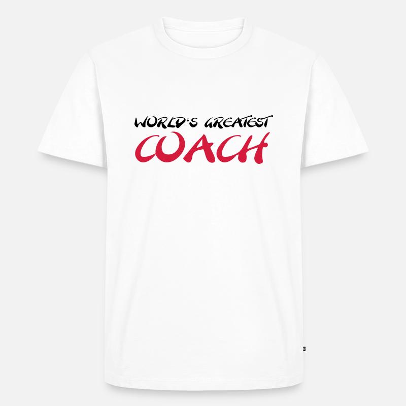 World's greatest Coach - Männer Premium Bio T-Shirt - Weiß