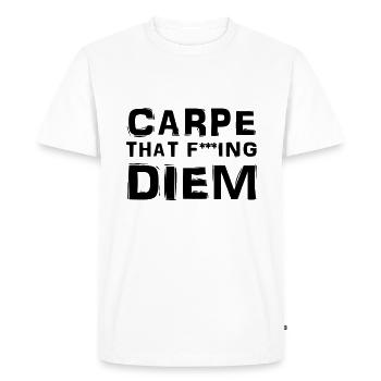 Carpe that fucking diem - T-shirt Premium bio Homme - blanc - Devant - Nico (187cm)