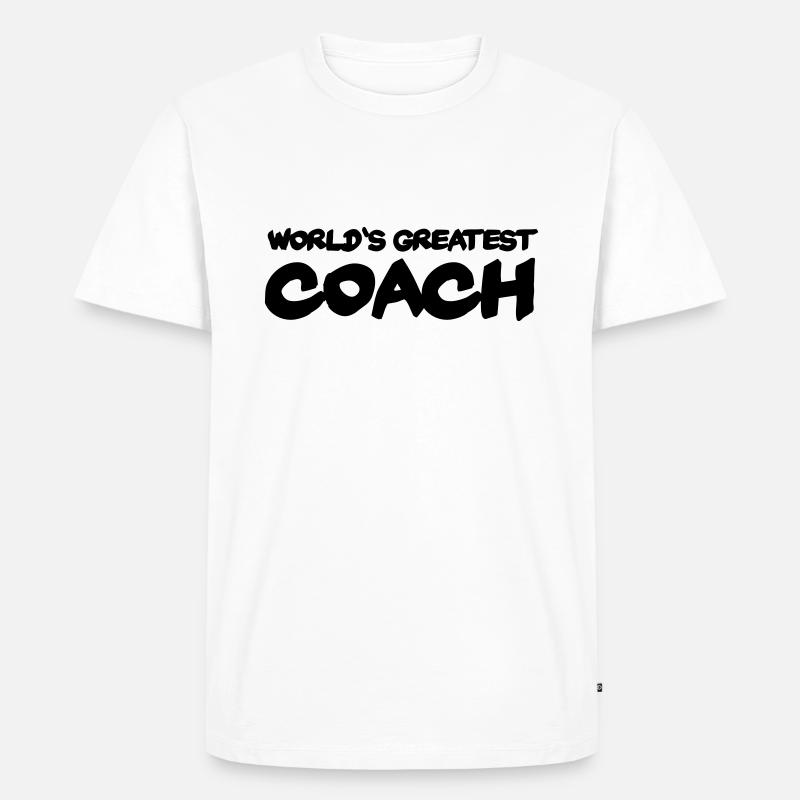 World's greatest Coach - Männer Premium Bio T-Shirt - Weiß