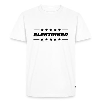 Electrician / Electricity / Elektriker / Strom - Men's Premium Organic T-Shirt - white - Front - Nico (187cm)