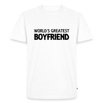 World's greatest boyfriend - Men's Premium Organic T-Shirt - white - Front - Nico (187cm)