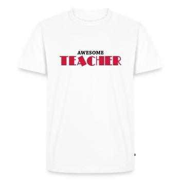Awesome teacher - T-shirt Premium bio Homme - blanc - Devant - Nico (187cm)