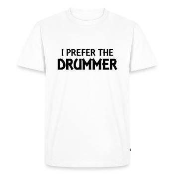 I prefer the drummer - T-shirt Premium bio Homme - blanc - Devant - Nico (187cm)