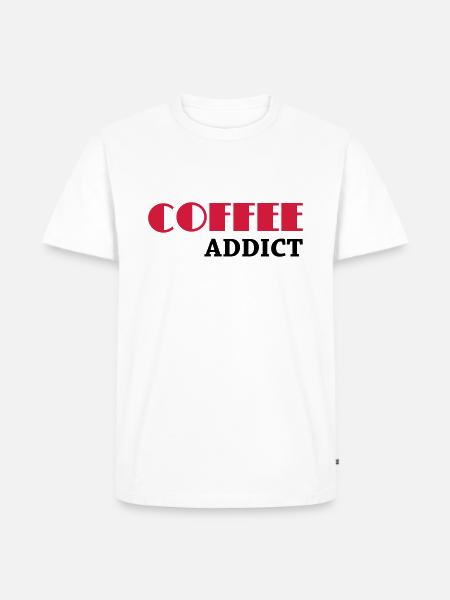 Coffee Addict - Männer Premium Bio T-Shirt - Weiß
