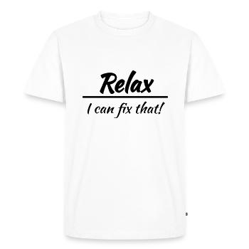 Relax, I can fix that! - T-shirt Premium bio Homme - blanc - Devant - Nico (187cm)