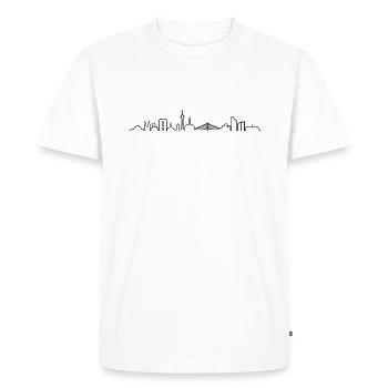Skyline Düsseldorf - Männer Premium Bio T-Shirt - Weiß - Vorne - Nico (187cm)