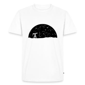 Teleskop und Sternenhimmel, Astronomie - Männer Premium Bio T-Shirt - Weiß - Vorne - Nico (187cm)