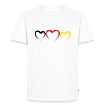 Drapeau allemand Drapeau allemand Coeur - T-shirt Premium bio Homme - blanc - Devant - Nico (187cm)